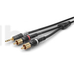 Câble audio 1.5m double RCA mâle vers mini-Jack 3.5 mm stéréo, Sommercable HBP-3SC2, avec connecteurs à contacts plaqués or